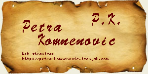Petra Komnenović vizit kartica